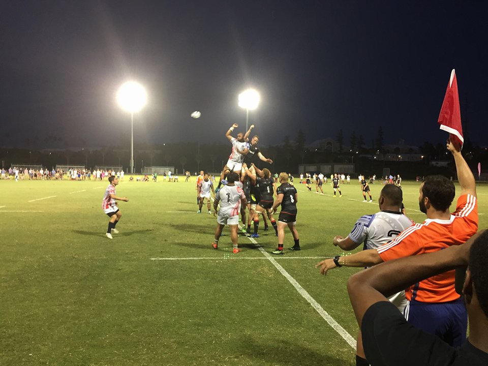 The Saracens and USA Islanders face off for the ball
