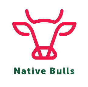 outline of red bull - green native bulls type
