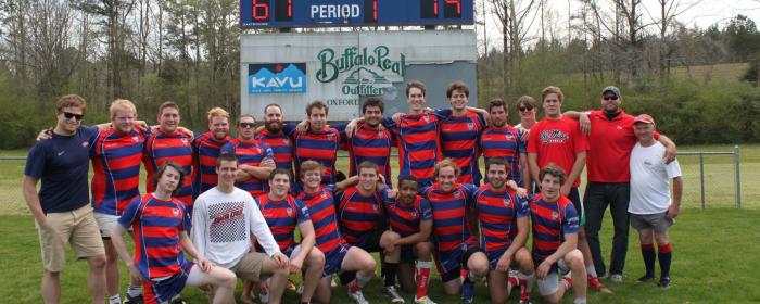 Ole Miss Rugby team at the field