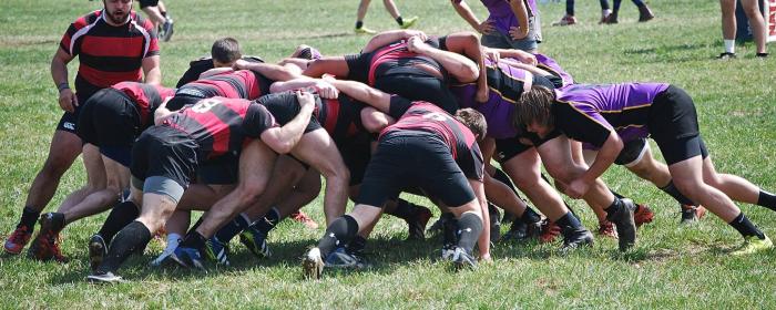 Ball State rugby scrum