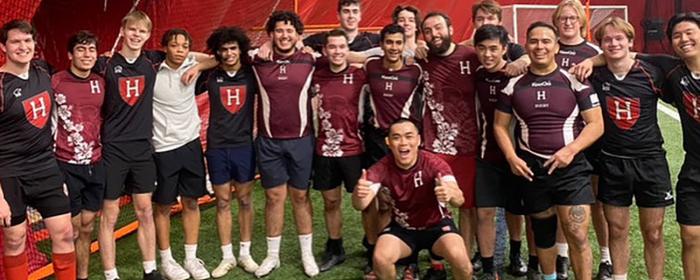team gathers indoors in winter workouts