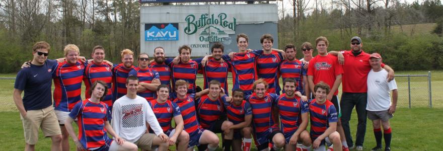 Ole Miss Rugby team at the field