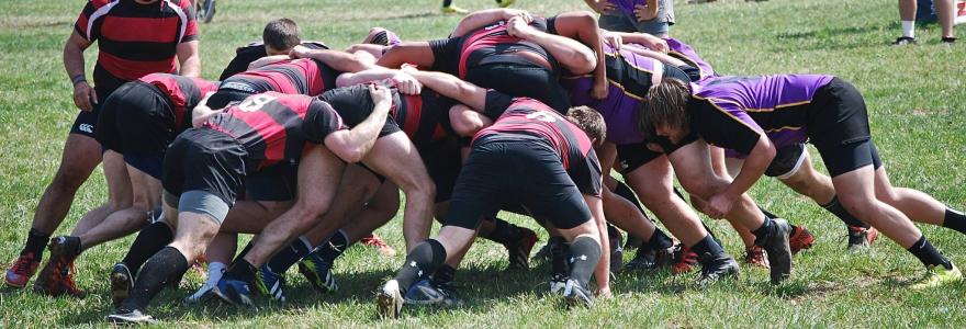 Ball State rugby scrum