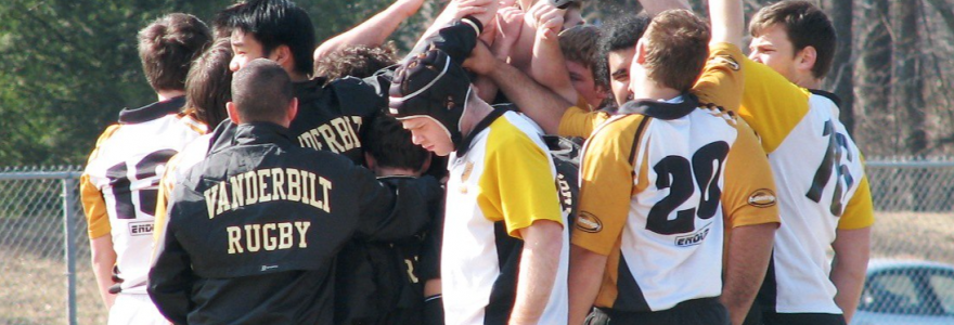 team gathers for a cheer before the match