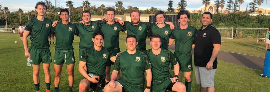 Loyola University Maryland Rugby Team Photo at the Bermuda National Stadium