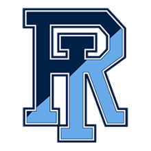 University of Rhode Island RI in dark blue and light blue