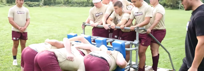 Norwich Rugby 15s on the scrum machine