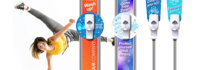 stop the spread of harmful germs by ordering a hand sanitizer station for your business