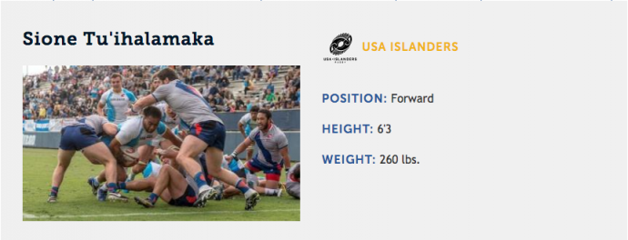 Player profile for URugby