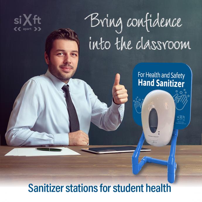 HandStand sanitizer dispensers in school and universities 