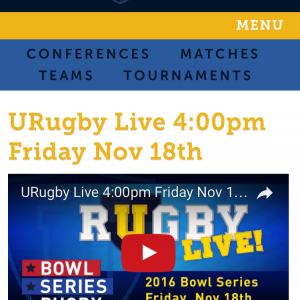 URugby Live Friday at the 2016 Bowl Series